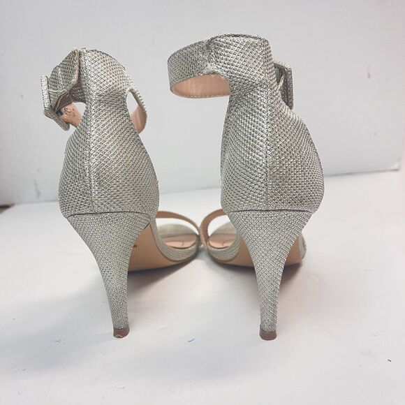 De Blossom Collection Emily Womens Silver Rhinestone Heels Ankle Strap  7.5 - Picture 3 of 9